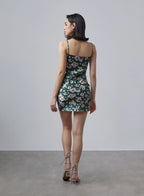Slim-Fit Ditsy Silk Slip Dress