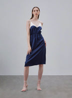 Split V-neck Tunic Silk Slip Dress