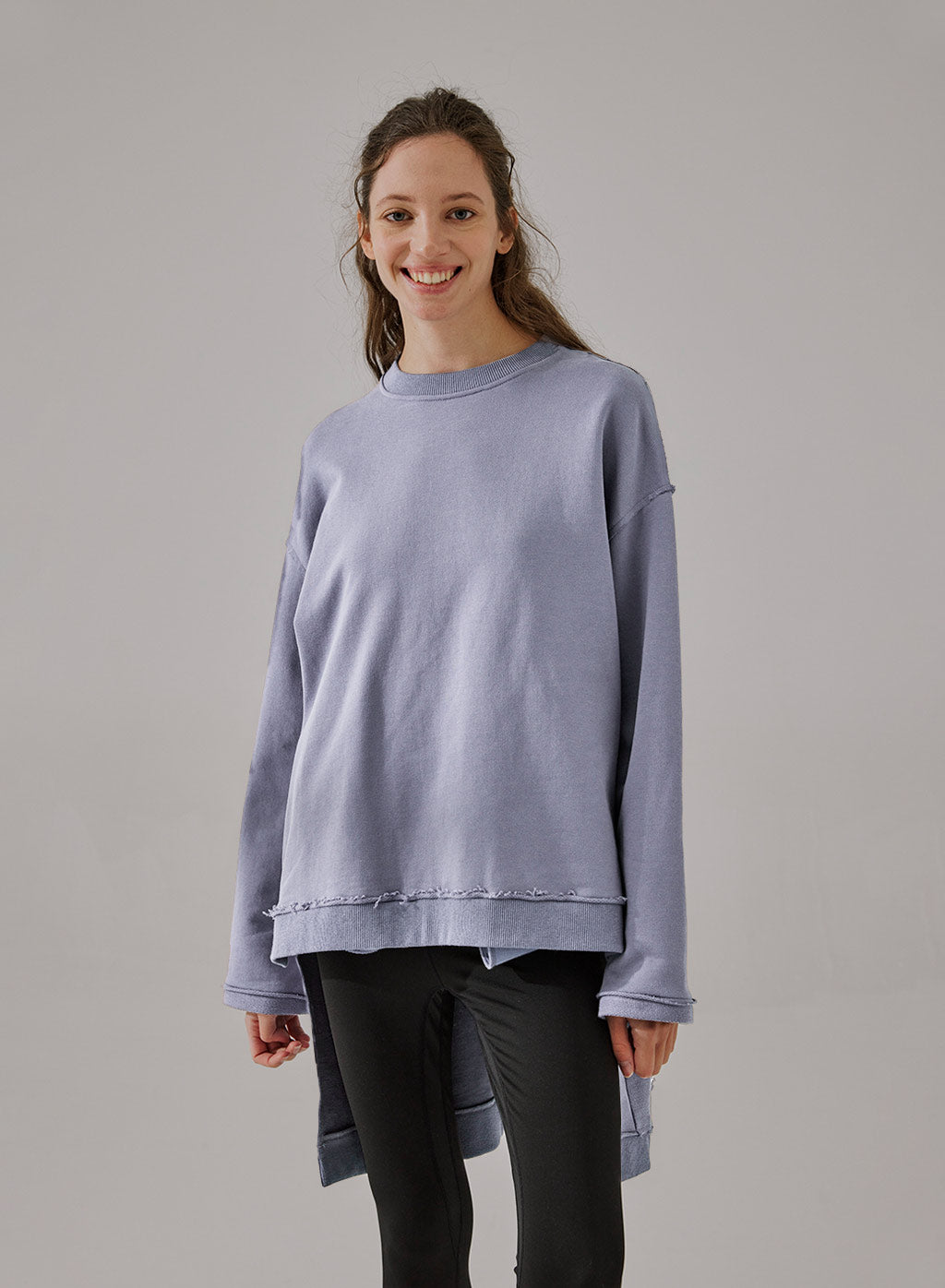 Stepped-Hem Cotton Sweatshirt