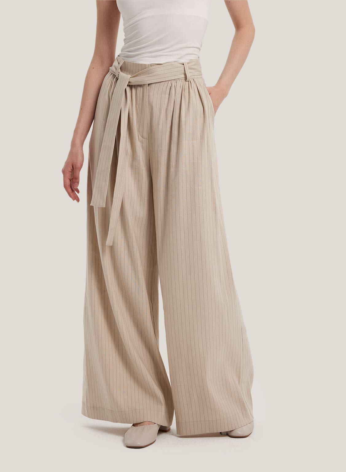 striped linen pants