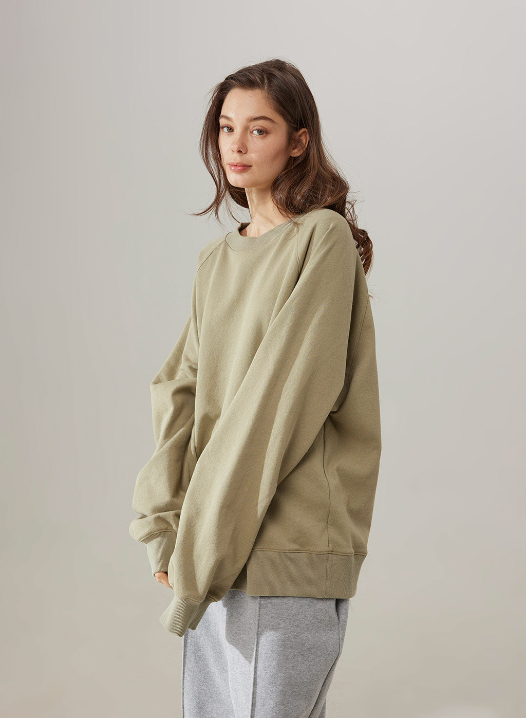 Oversized Crew Neckline Sweatshirt