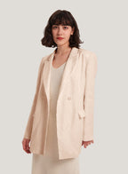 Tailored Linen-Blend Blazer