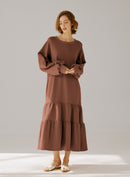 Crewneck Tiered Cotton Dress