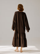 Crewneck Tiered Cotton Dress