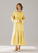 Crewneck Tiered Cotton Dress