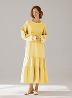 Crewneck Tiered Cotton Dress