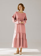 Crewneck Tiered Cotton Dress