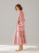 Crewneck Tiered Cotton Dress