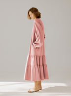 Crewneck Tiered Cotton Dress