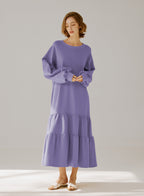 Crewneck Tiered Cotton Dress