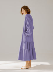 Crewneck Tiered Cotton Dress
