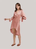 V-neck Asymmetric Long-Sleeve Dress