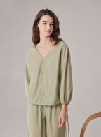 V-Necked Puff Sleeve Top