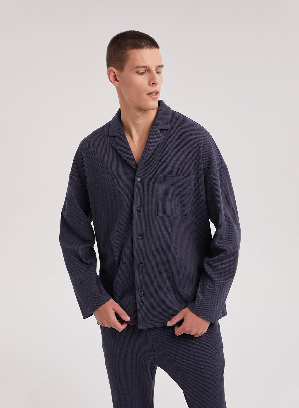 Notch Lapel Pajama Shirt