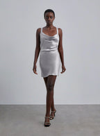 Wide Strap Silk Mini Dress