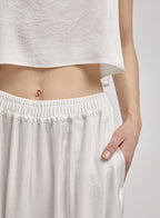 Elastic Waist Wide Leg Pants