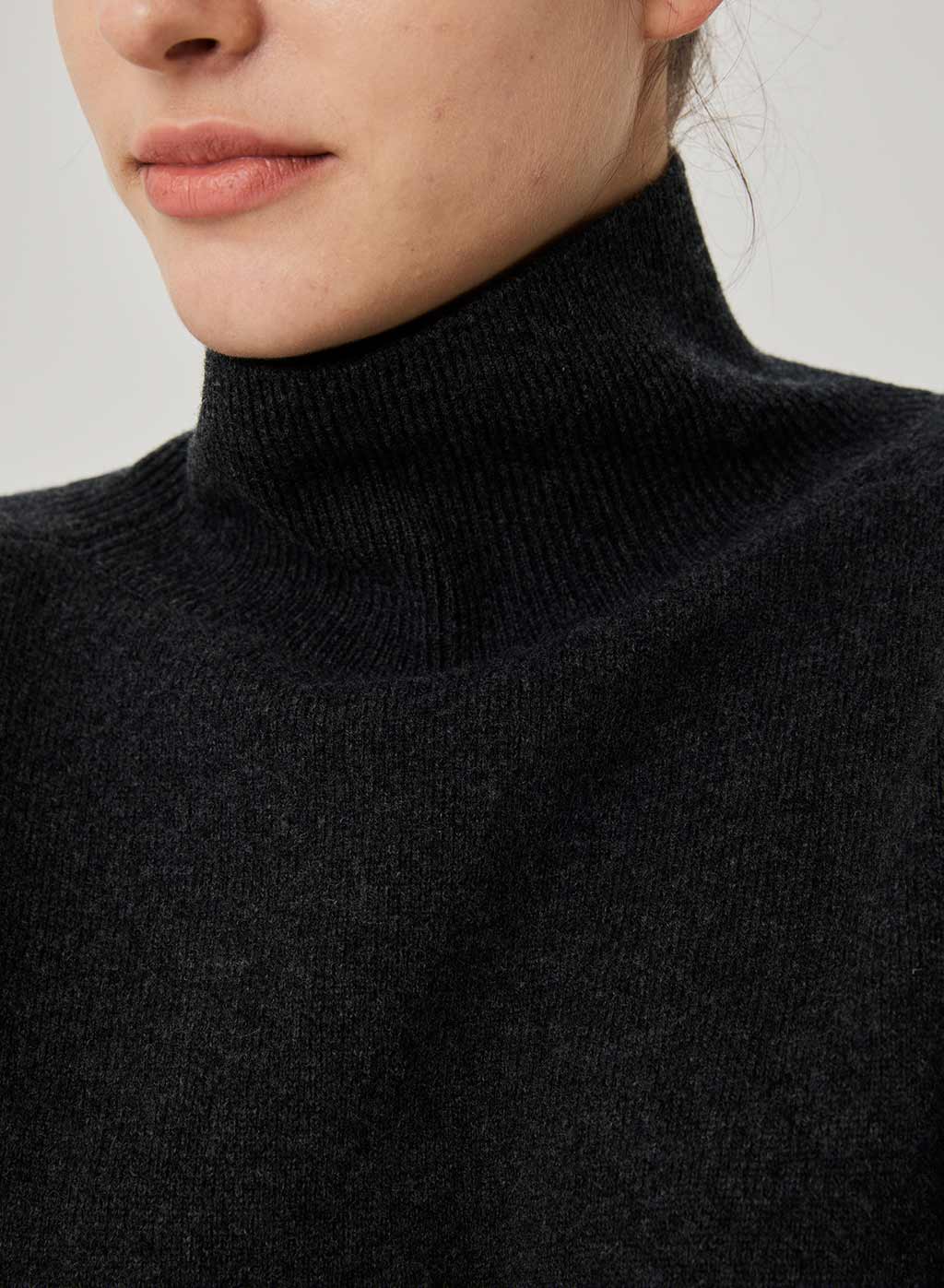 Long Sleeve Knitted Sweater Top | High Collar Wool Sweater | Nap