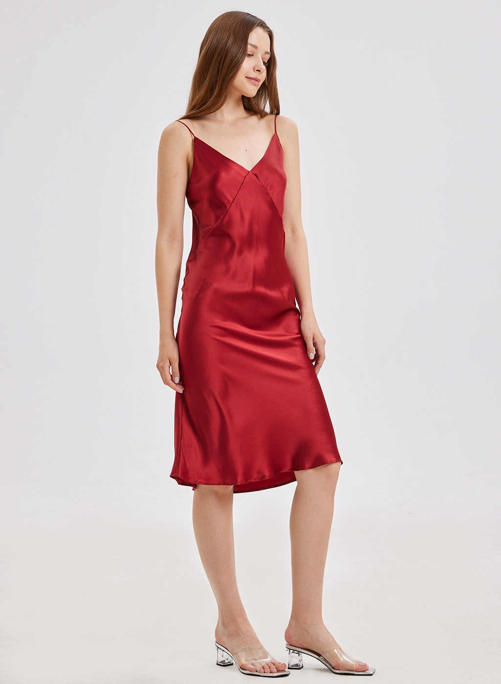Women's Midi Slip Dress - A New Day™ Burgundy M