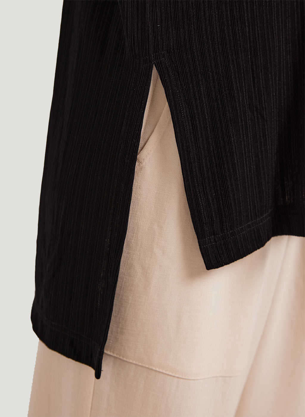 Half Sleeve Relaxed Knit Tee | Crewneck Black T-Shirt | Nap Loungewear