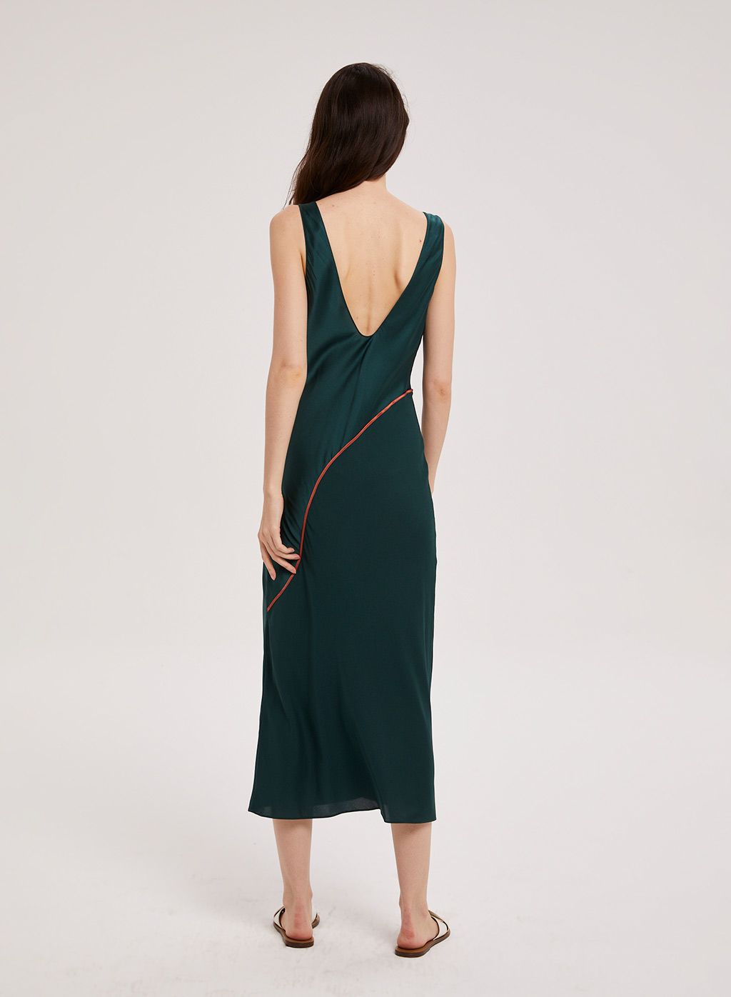 scoop neck artistic silk dress