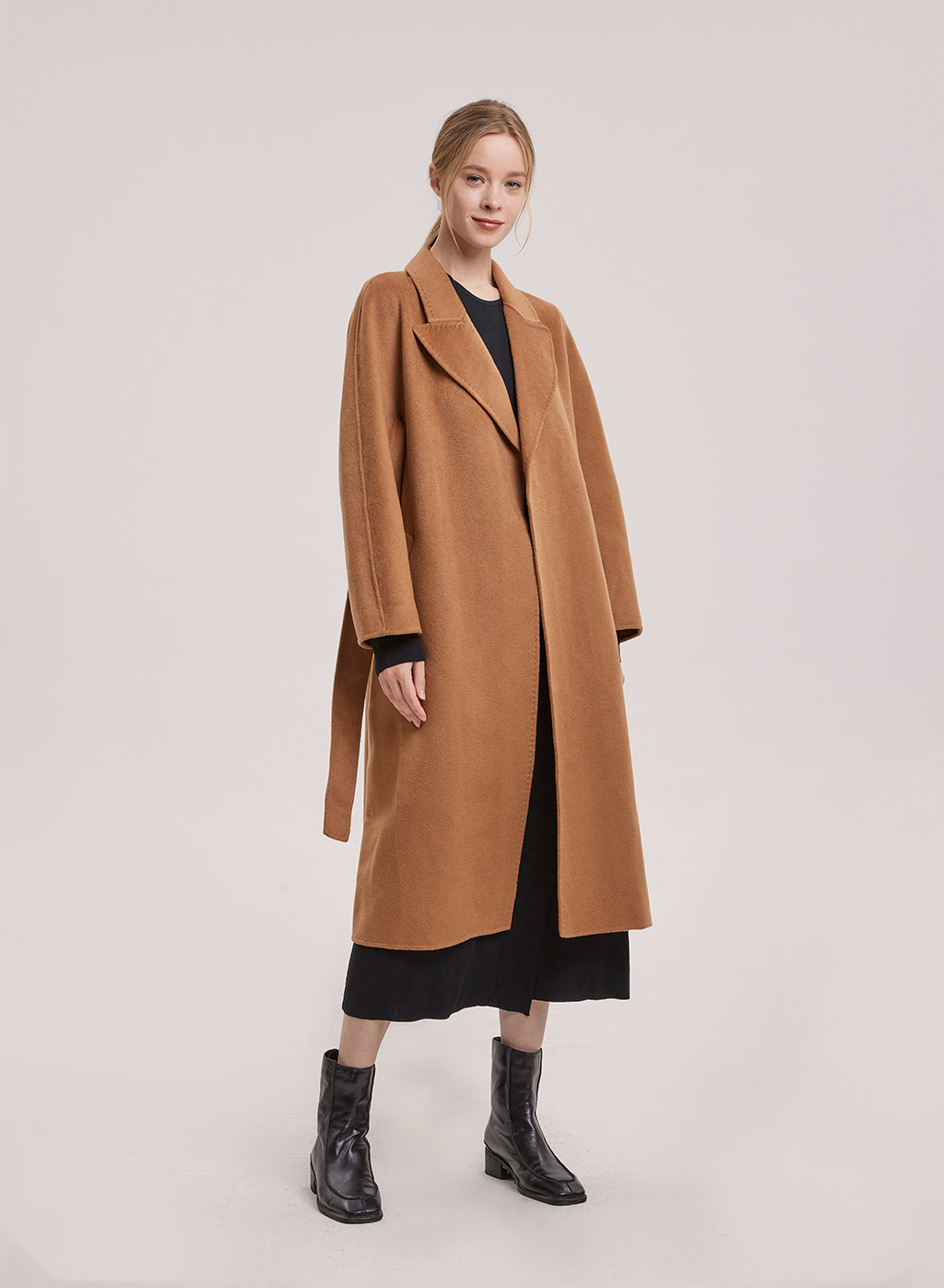 Draped Wool Coat