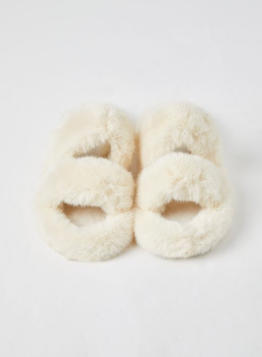 Fluffy Open-Toe Slippers