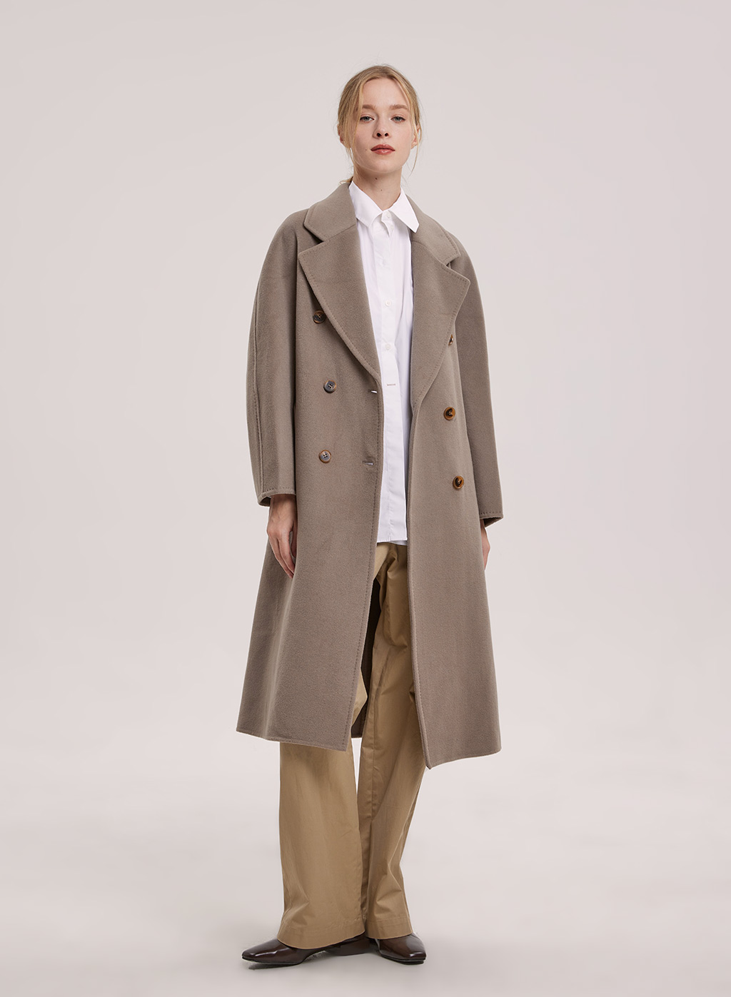 Double Face Tie Waist Wool Coat | Winter Overcoat| Nap Loungewear