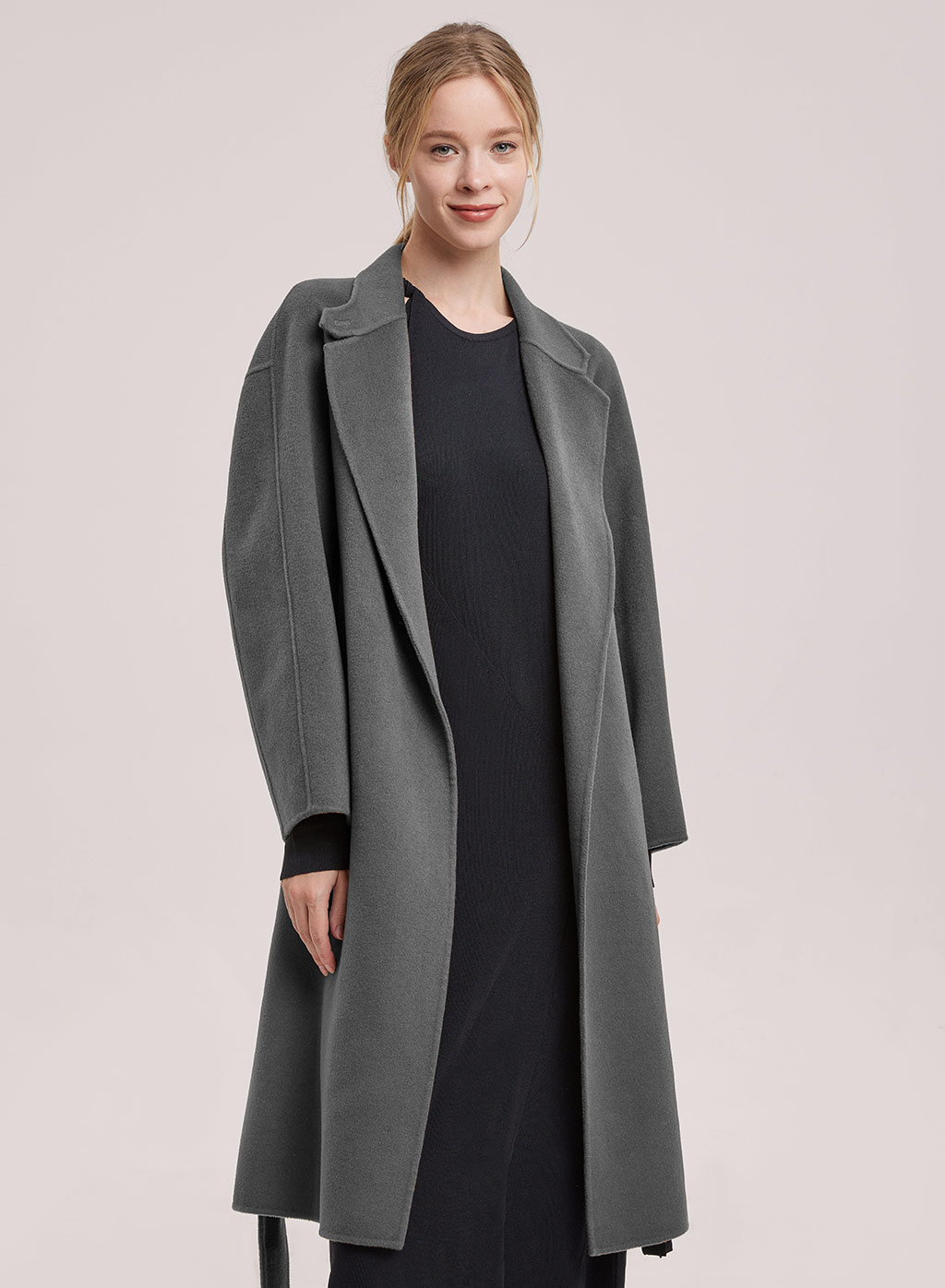 Kira Belted Long Wool-Cashmere Coat
