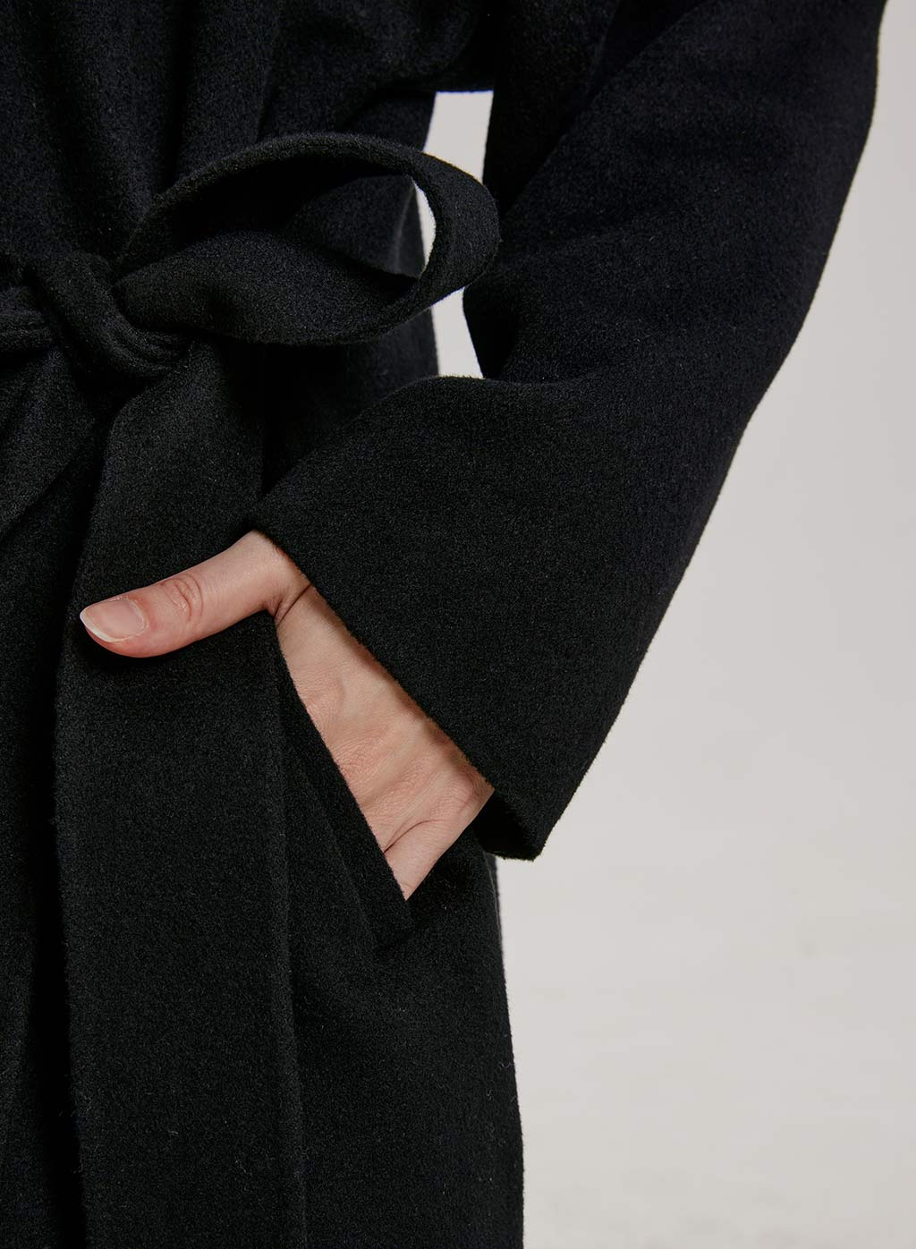 Long Belted Wool-Cashmere Wrap Coat | Nap Loungewear