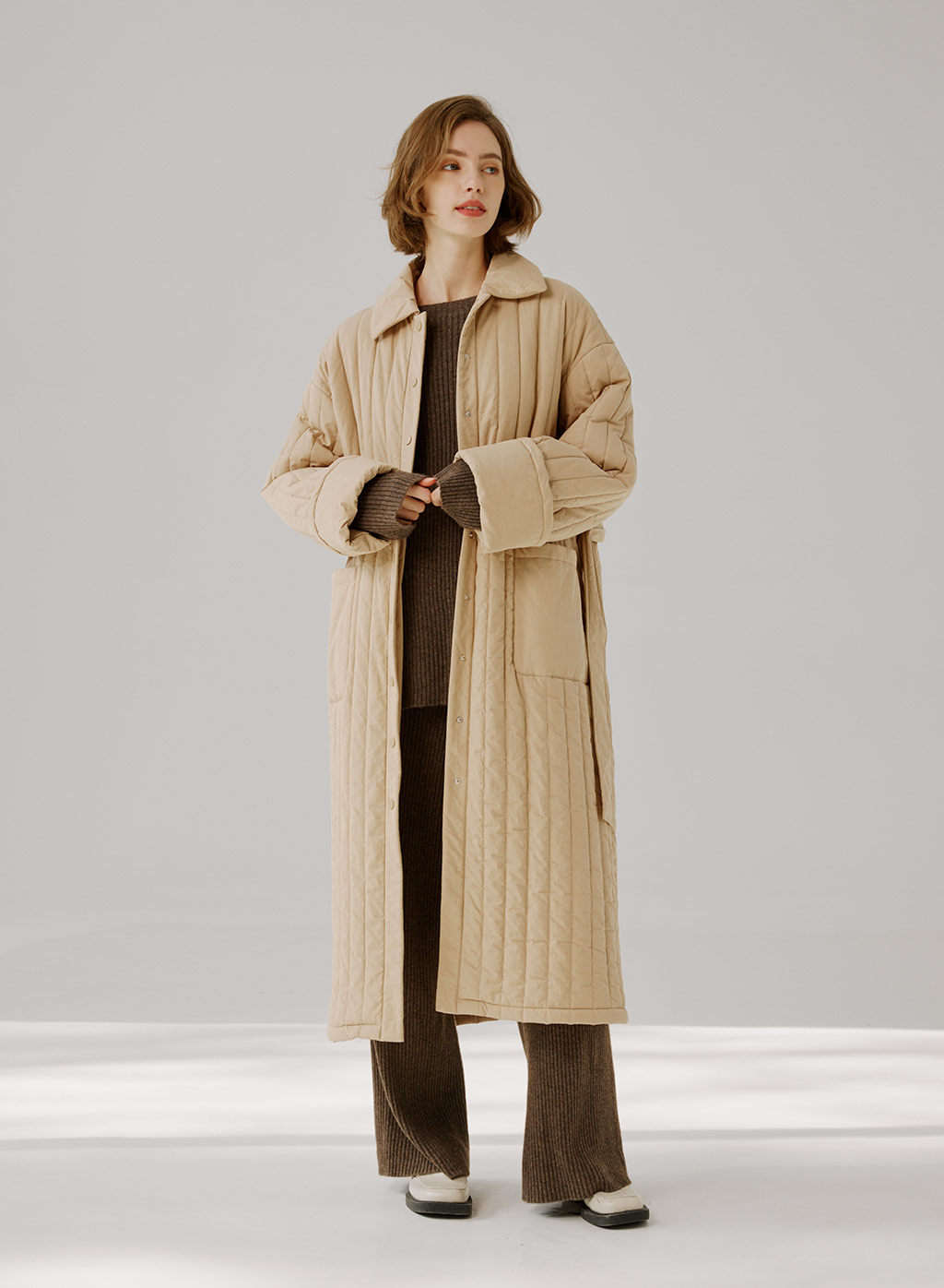 Women Ultra Light Puffer Coat | Mid Length Down Coat | Nap Loungewear