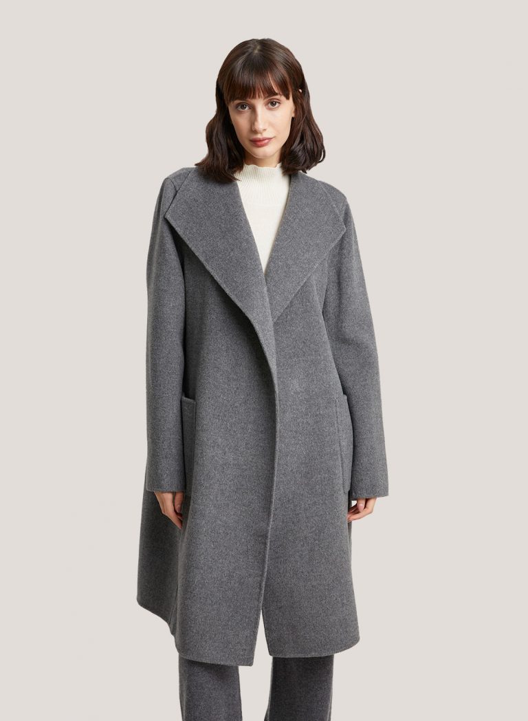 Wool Long-line Notch Lapel Coats | Pockets Coats | Nap Loungewear