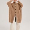 Button Front Camel Hair Cardigan