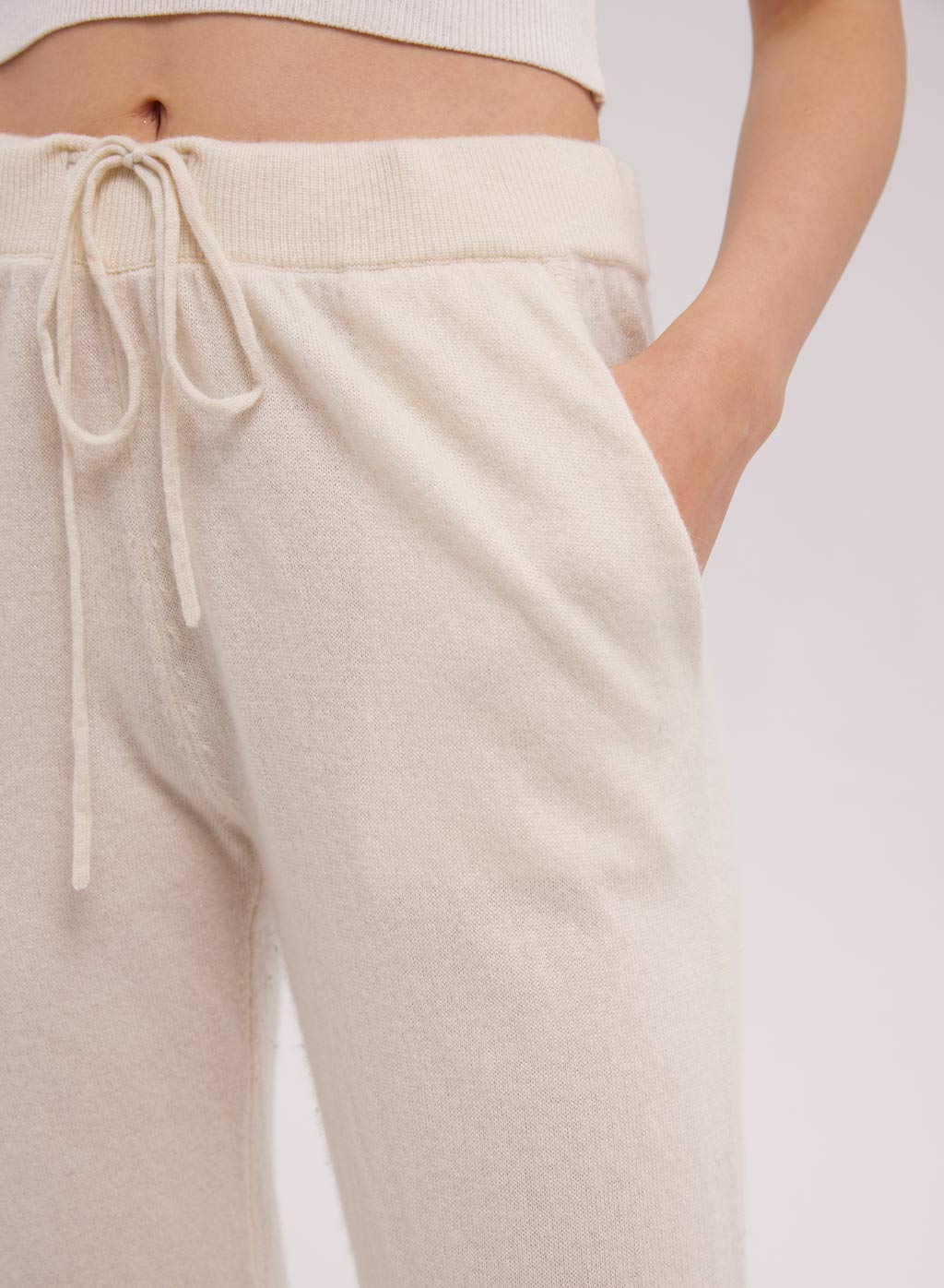 High Rise Cashmere-Wool Pants