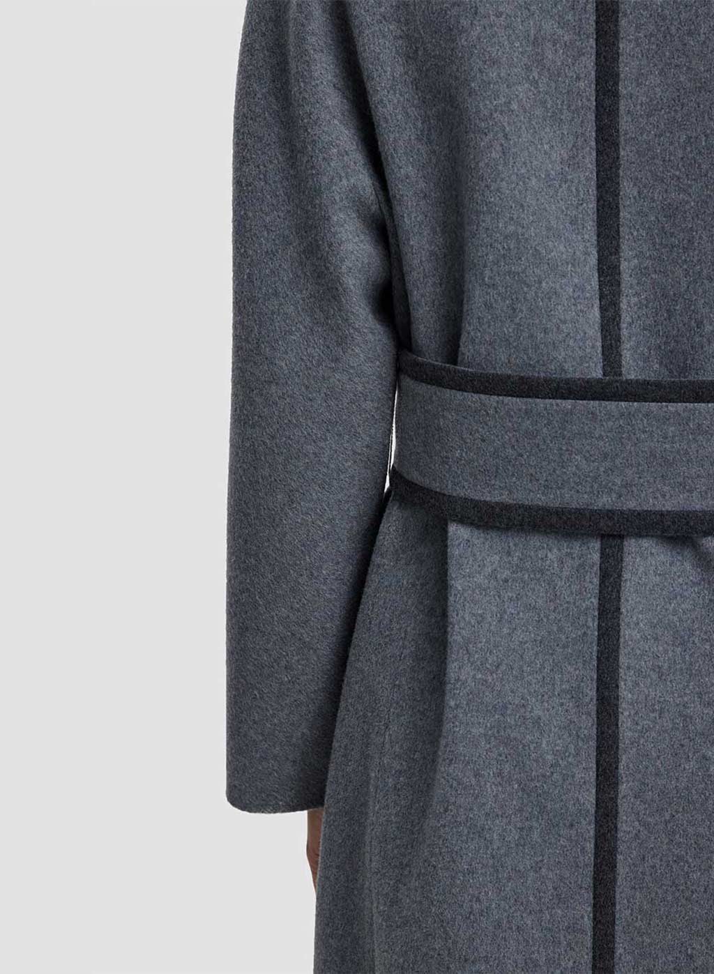 mango grey belted coat