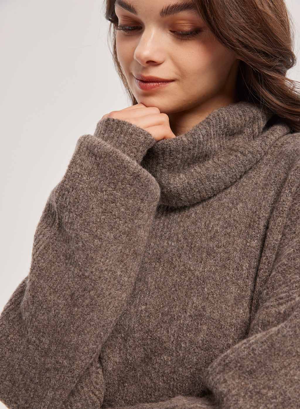 Loose Turtleneck Sweater Dress Nap Loungewear
