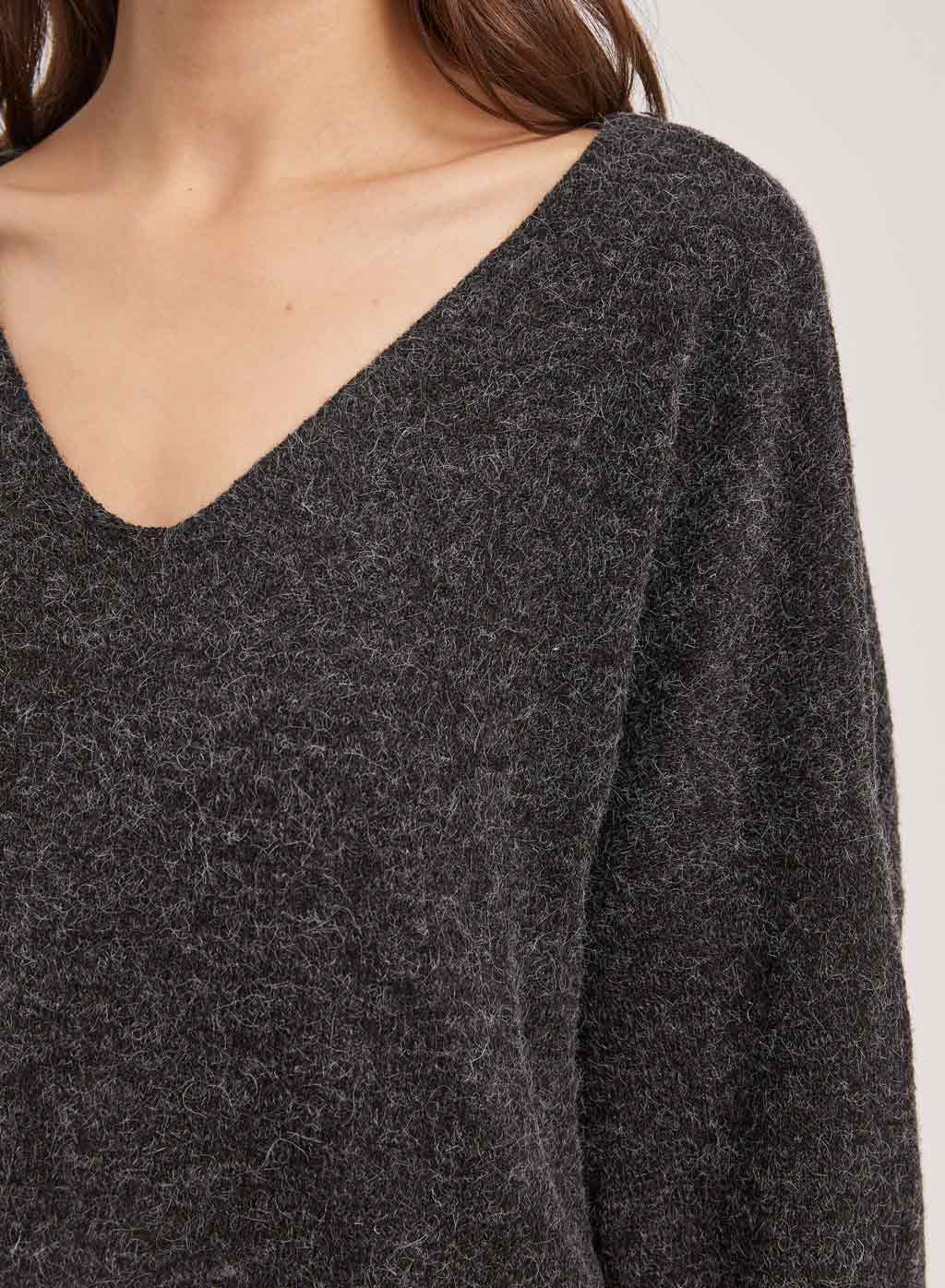 Relaxed V-neck Sweater | Women Low Cut Sweater | Nap Loungewear