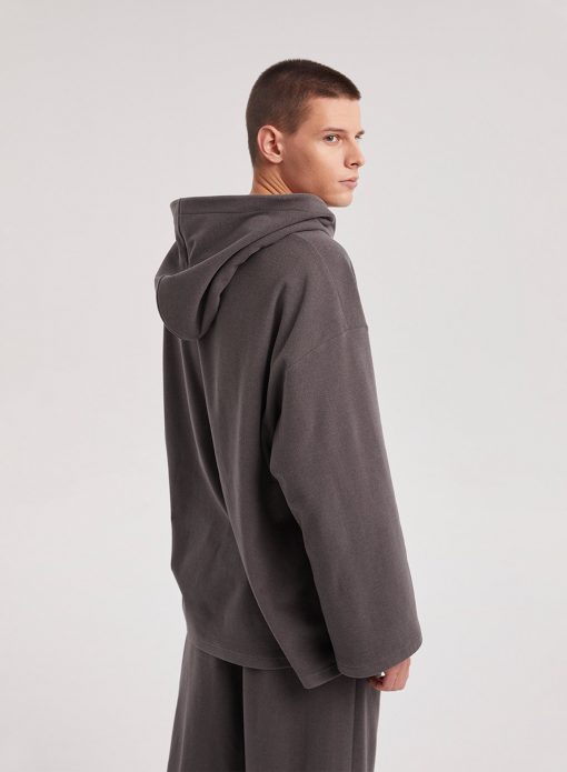 mens oversized half zip sweatshirt