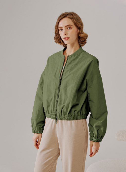 crop jacket zip up