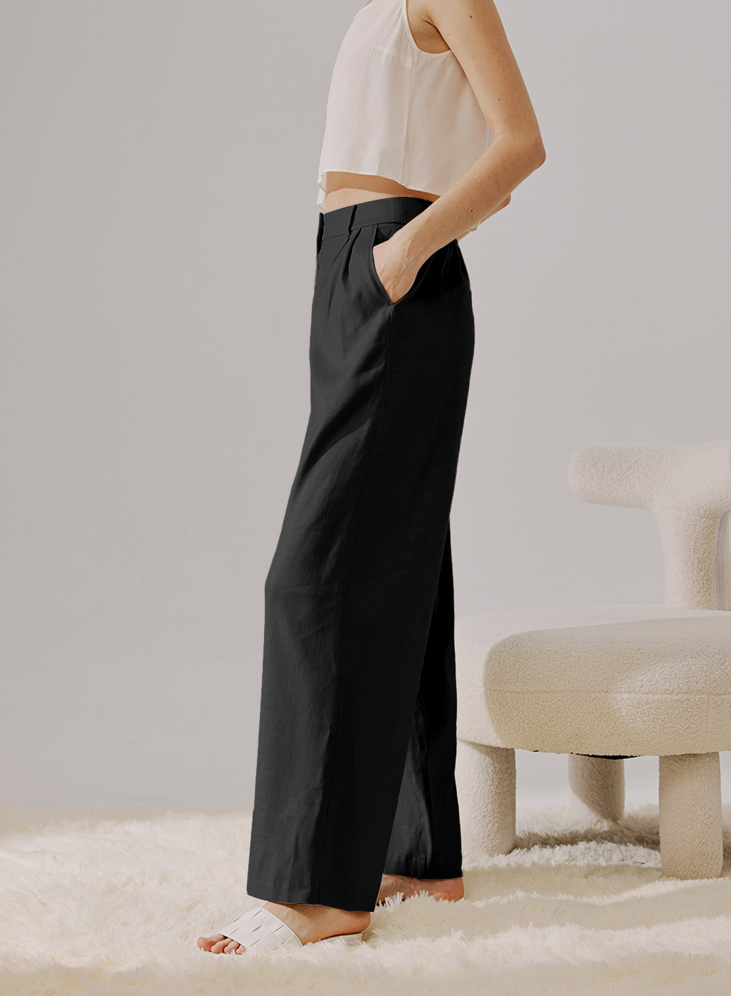 High-Waist Linen Trousers by & Other Stories Online | THE ICONIC | Australia