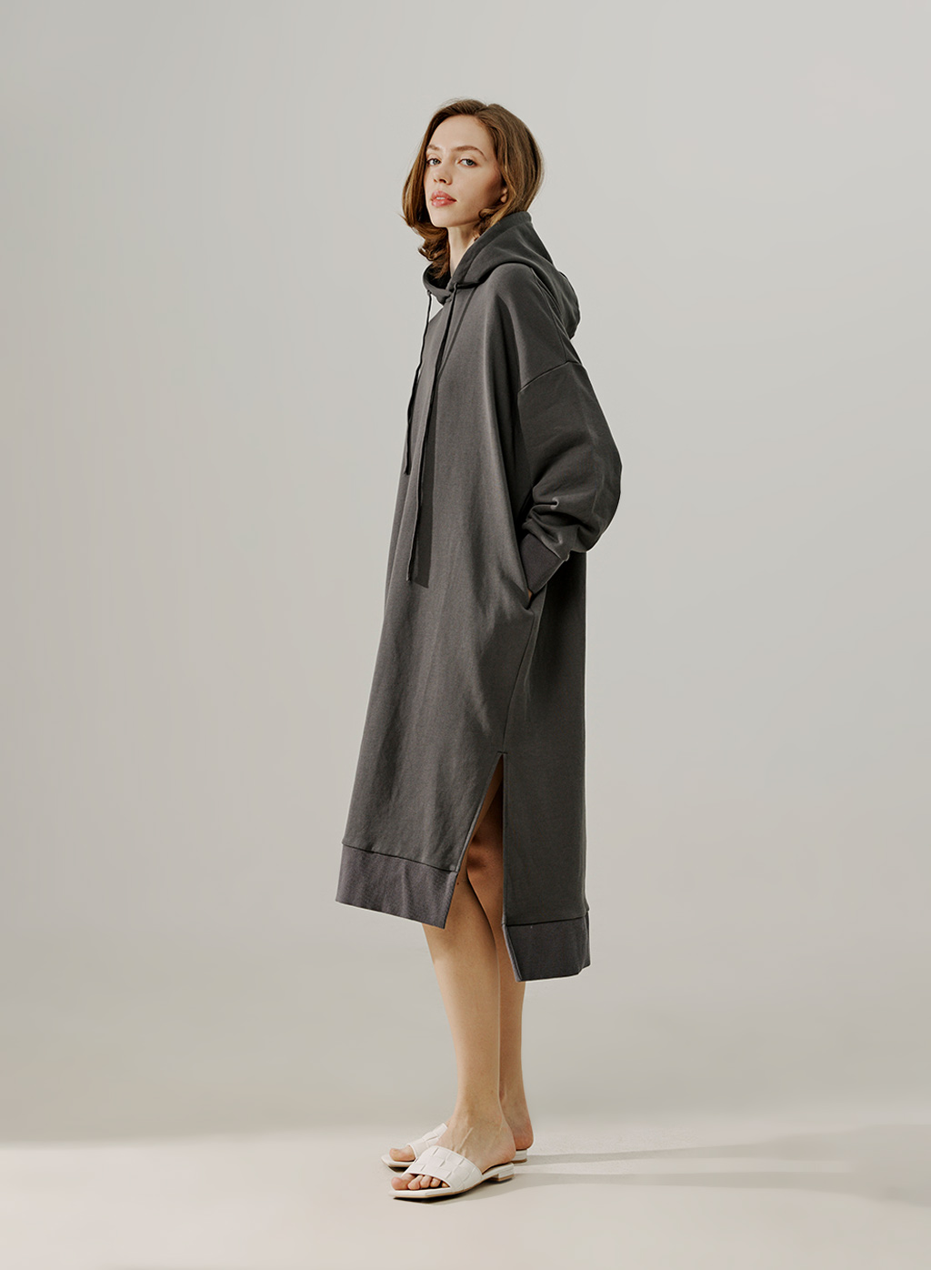 Long Hoodie Dress | Midi Length Dress for Women | Nap