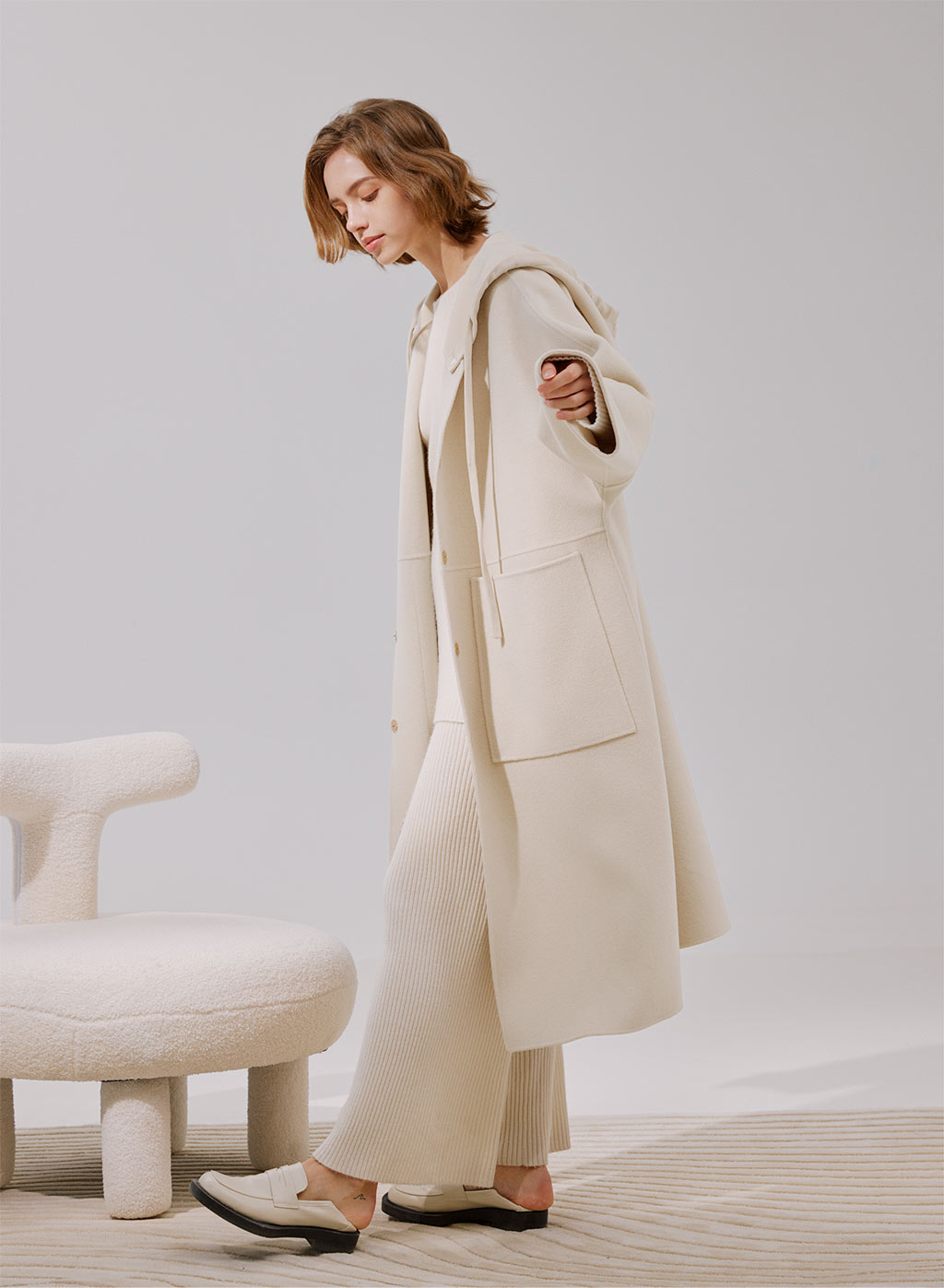 faux cashmere coat