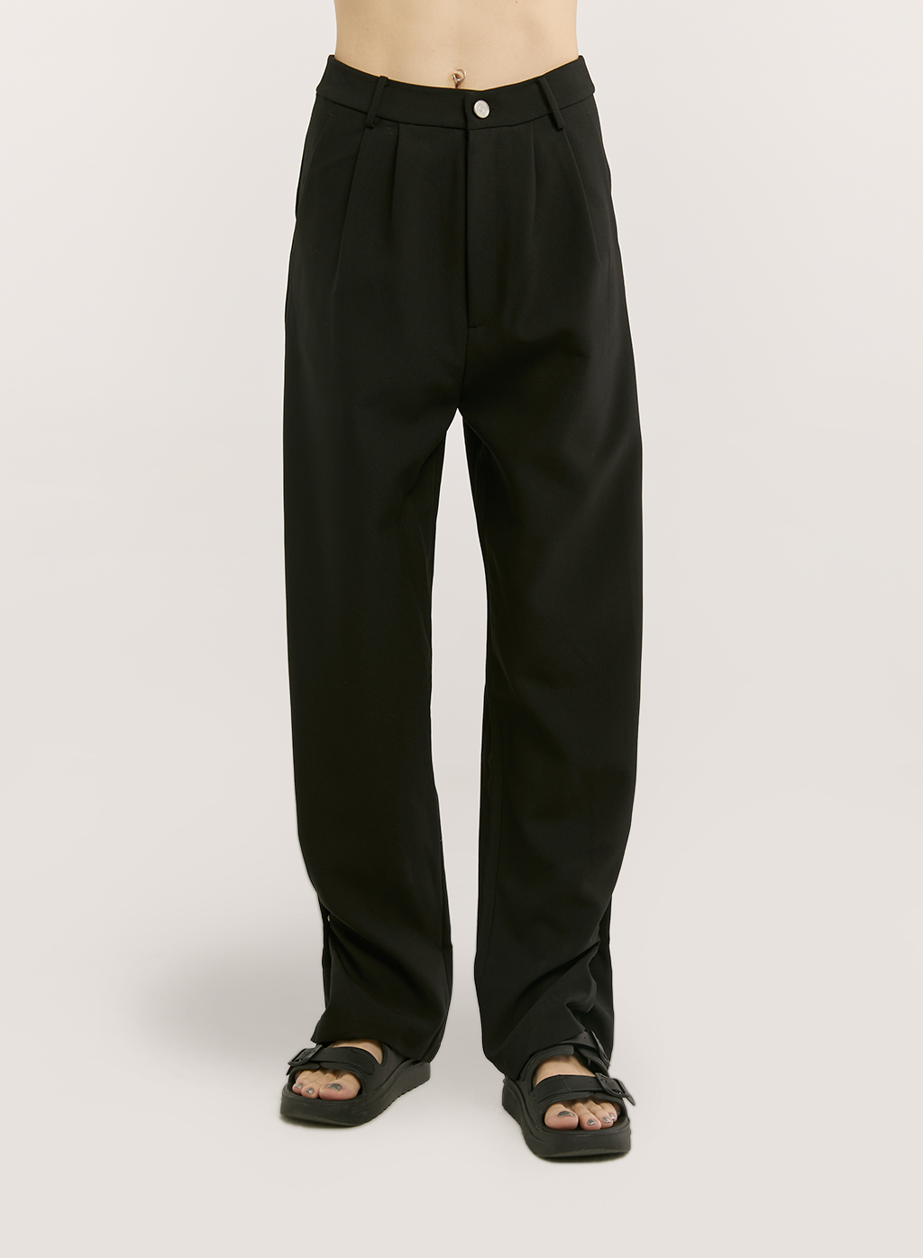 Pleated Straight Pants