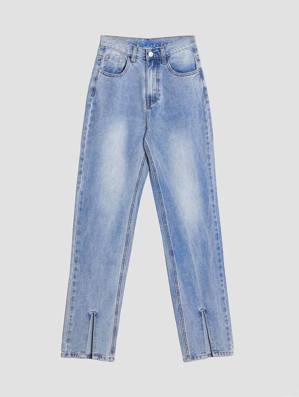 High Waist Front Split Jeans